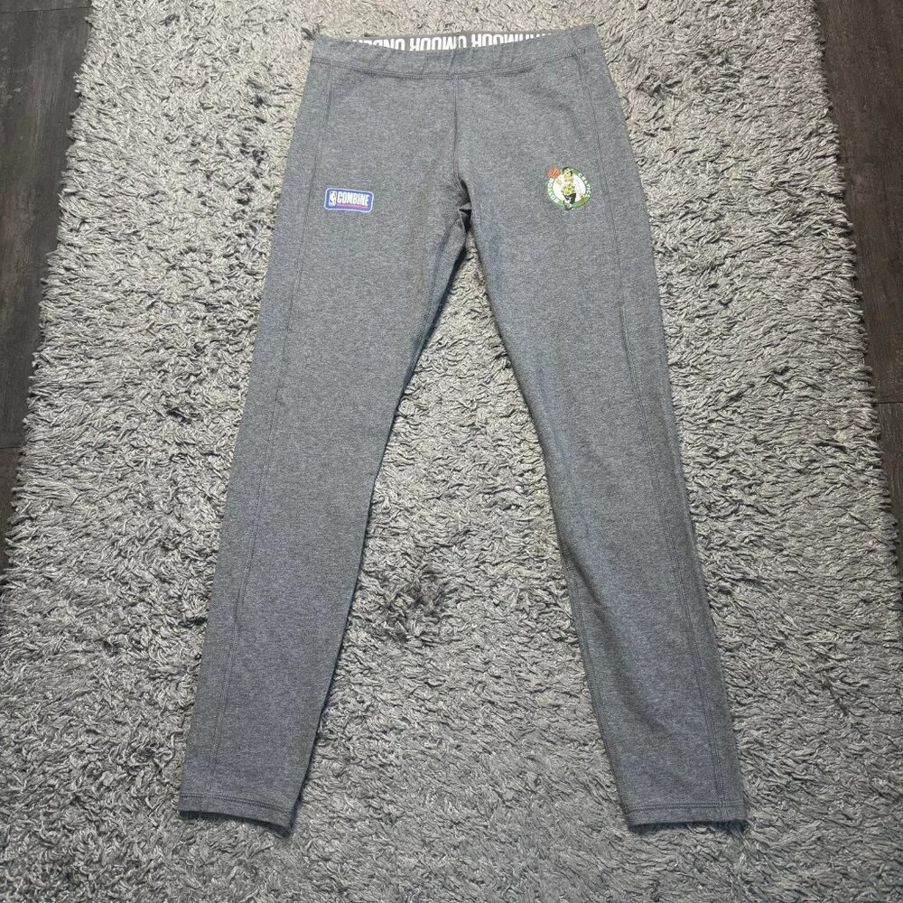 Boston Celtics Under Armour Leggings Womens Medium Gray Workout Yoga NBA Logo